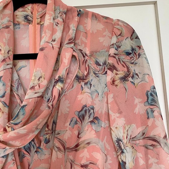 Keepsake The Label Women's Unravel Long Sleeve Tie Neck Pleated Midi Dress - Picture 6 of 8